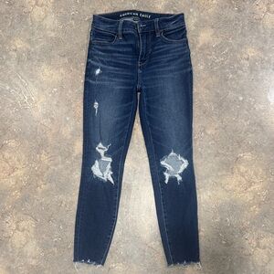 American Eagle Outfitters Dark Wash Distressed Jeans